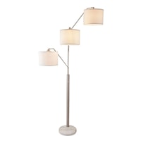 Contemporary 3-Level Floor Lamp with Marble Base