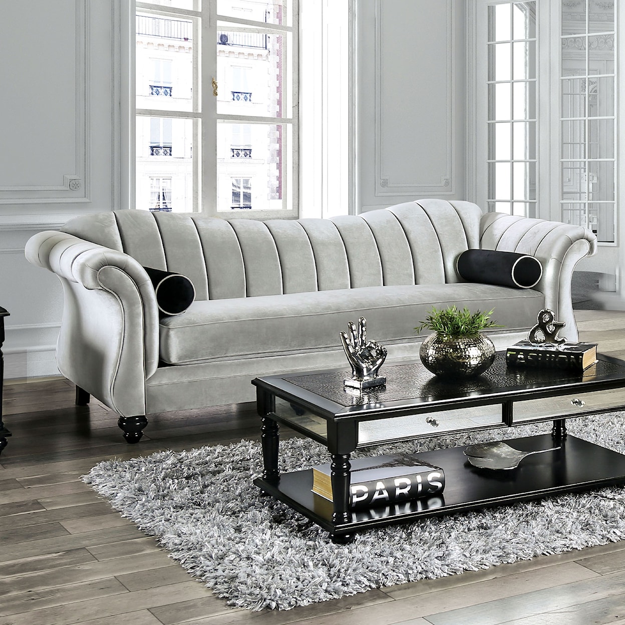 Furniture of America Marvin Sofa and Loveseat Set