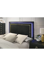 Furniture of America Latimer Contemporary Queen Panel Bed with LED Headboard