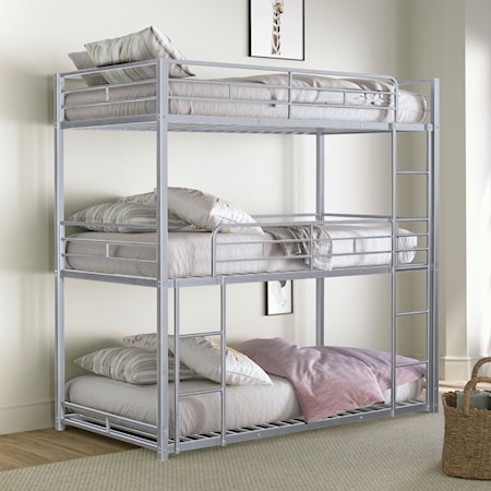 Triple Twin Metal Bunk Bed