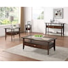 Furniture of America Riverdale Dark Walnut Console Table with Glass Top