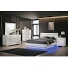 Furniture of America Erlach King Bed with LED Lighting Lining
