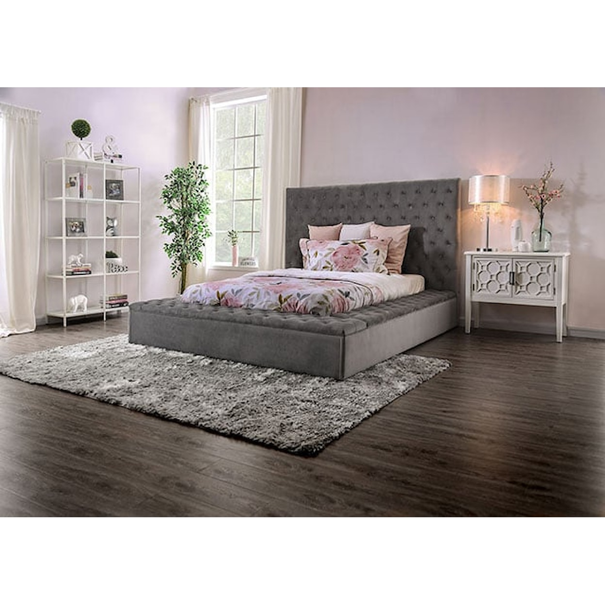Furniture of America Golati Upholstered California King Platform Bed