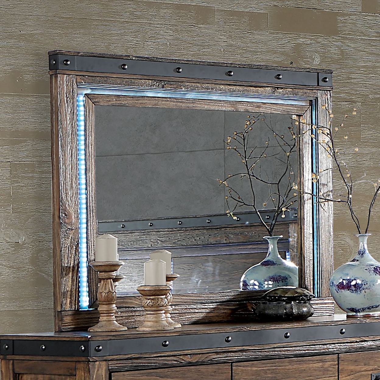 Furniture of America - FOA ALBALI Mirror with Built-In LED Lighting