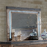 Rustic Albali Mirror with Built-In LED Lighting