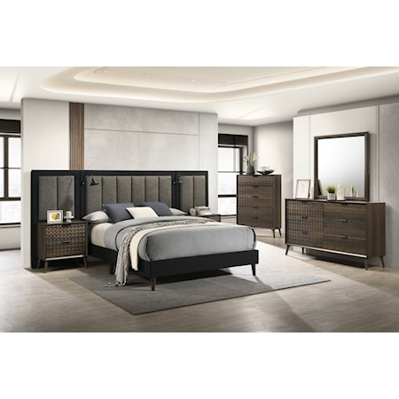 5-Piece Queen Bedroom Set with Wall Panels