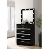 Furniture of America DESTINEE Black Vanity Desk and Mirror Set