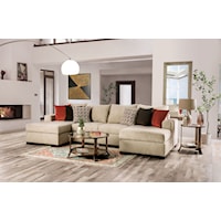 Transitional Sectional with Matching Accent Pillows 