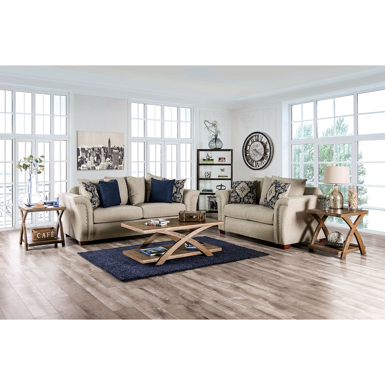 Furniture of America Belsize 2-Piece Living Room Set