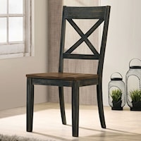 Set of 2 Rustic Dining Chairs