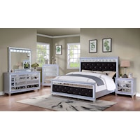 Glam 5-Piece Queen Bedroom Set with Chest, LED Lighting, and Wireless Charging