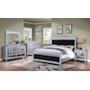 Furniture of America - FOA Mairead Upholstered King Bed with LED Lighting