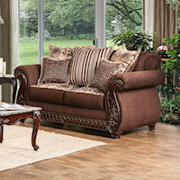 Traditional Loveseat with Rolled Arms