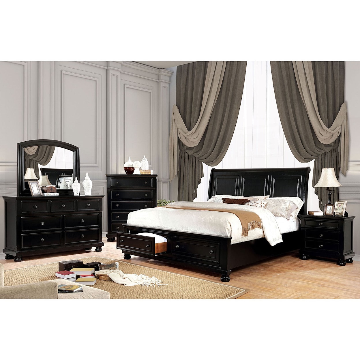 Furniture of America - FOA Castor 5 Pc. Queen Bedroom Set w/ 2NS