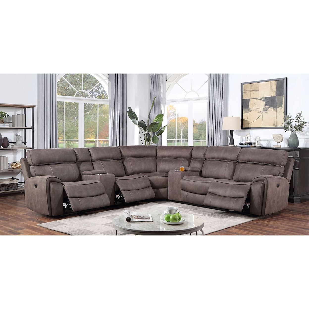 Furniture of America - FOA CURTIS Power Sectional Sofa