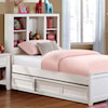 Furniture of America Marilla Youth Twin Bed with Bookcase Headboard