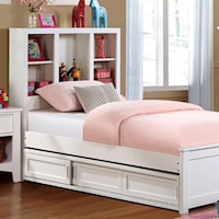 Transitional Youth Full Bed with Bookcase Headboard