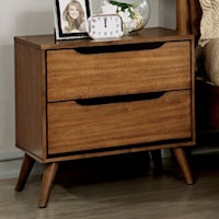 Mid-Century Modern 2-Drawer Nightstand