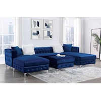 Transitional Sectional Sofa with Ottoman