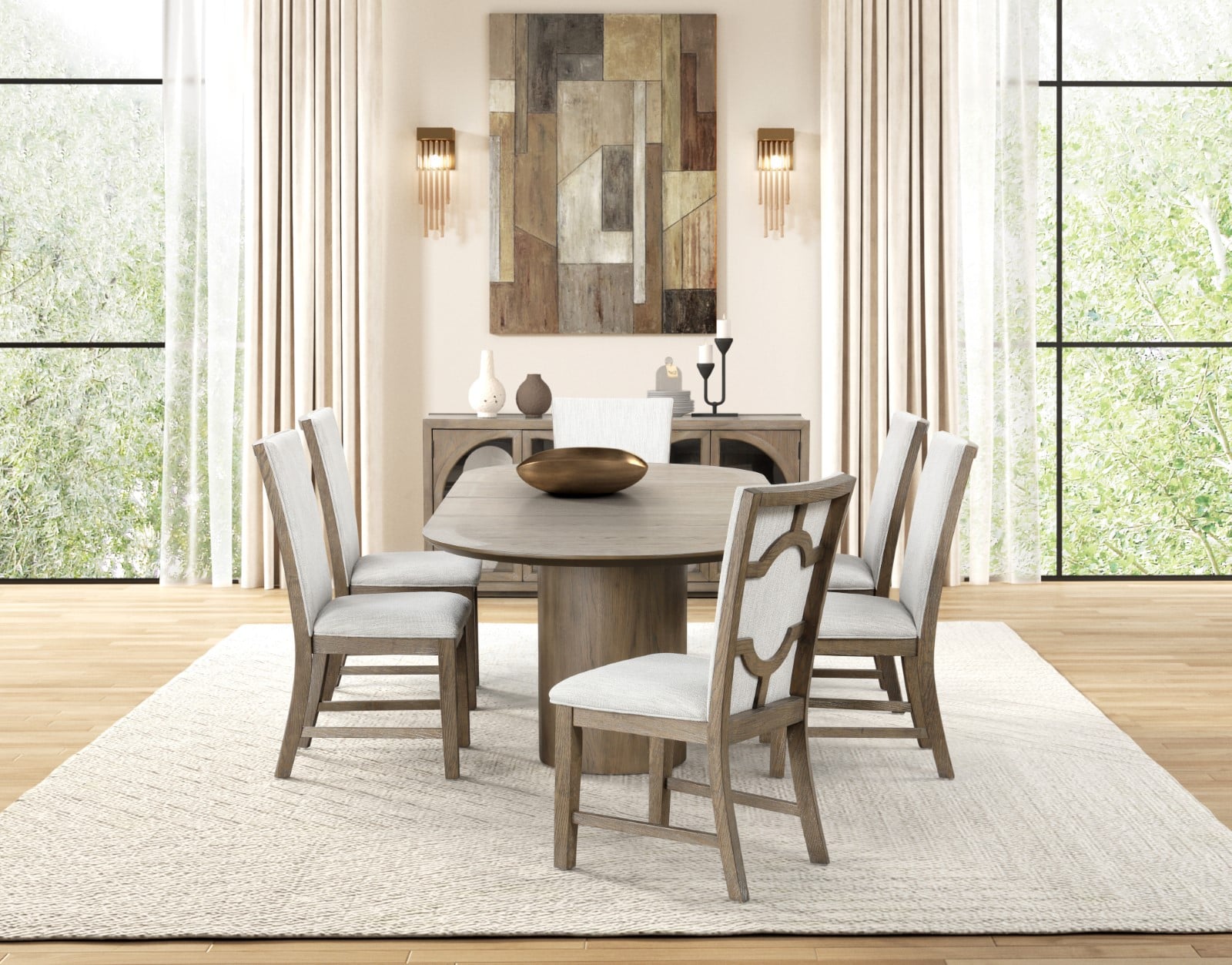 Furniture of America Clements Dining Table with 18" Leaf