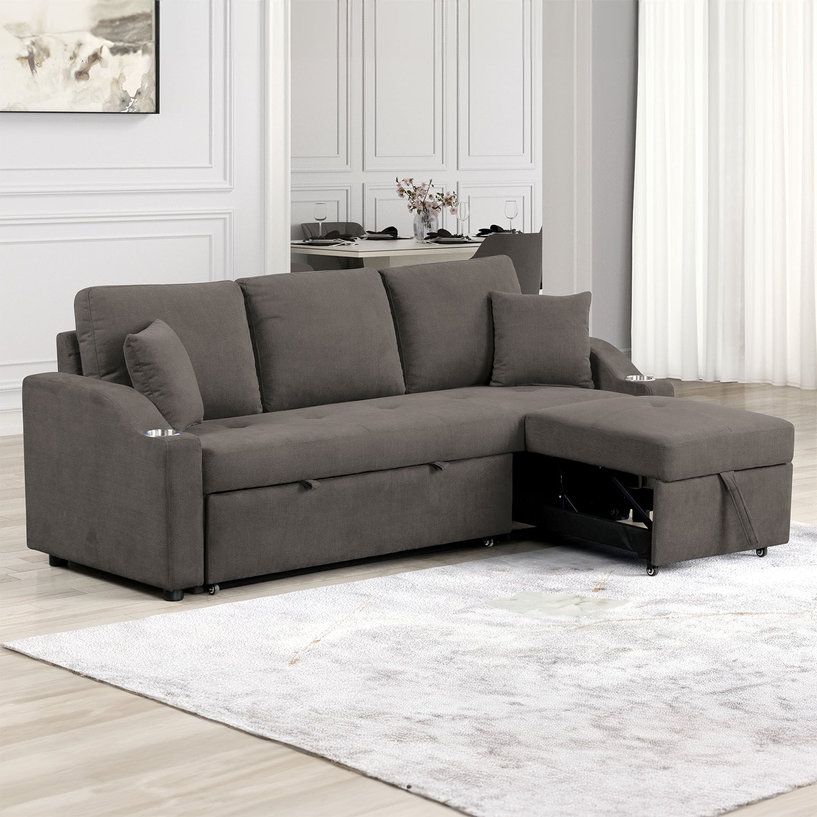 Sleeper Sofa W/ Cupholder