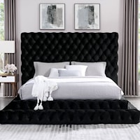 Glam Queen Low-Profile Bed with Deep Button Tufting