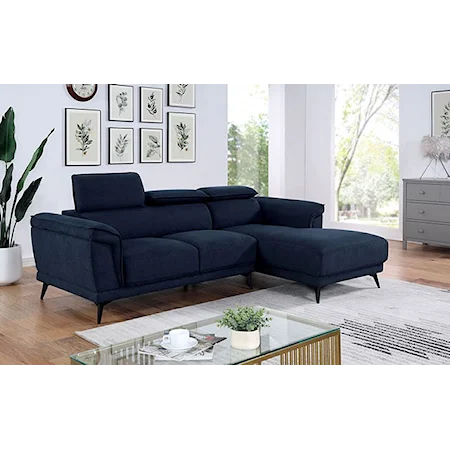 Contemporary Sectional with Adjustable Headrests