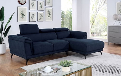 Contemporary Sectional with Adjustable Headrests