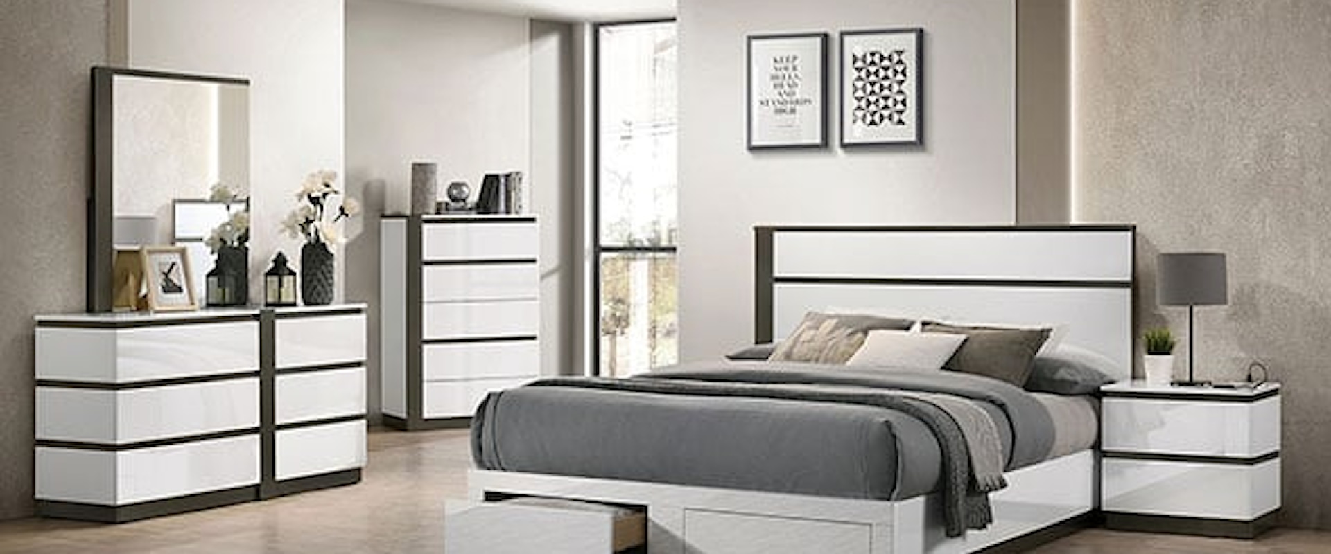 Contemporary 5-Piece King Storage Bedroom Set