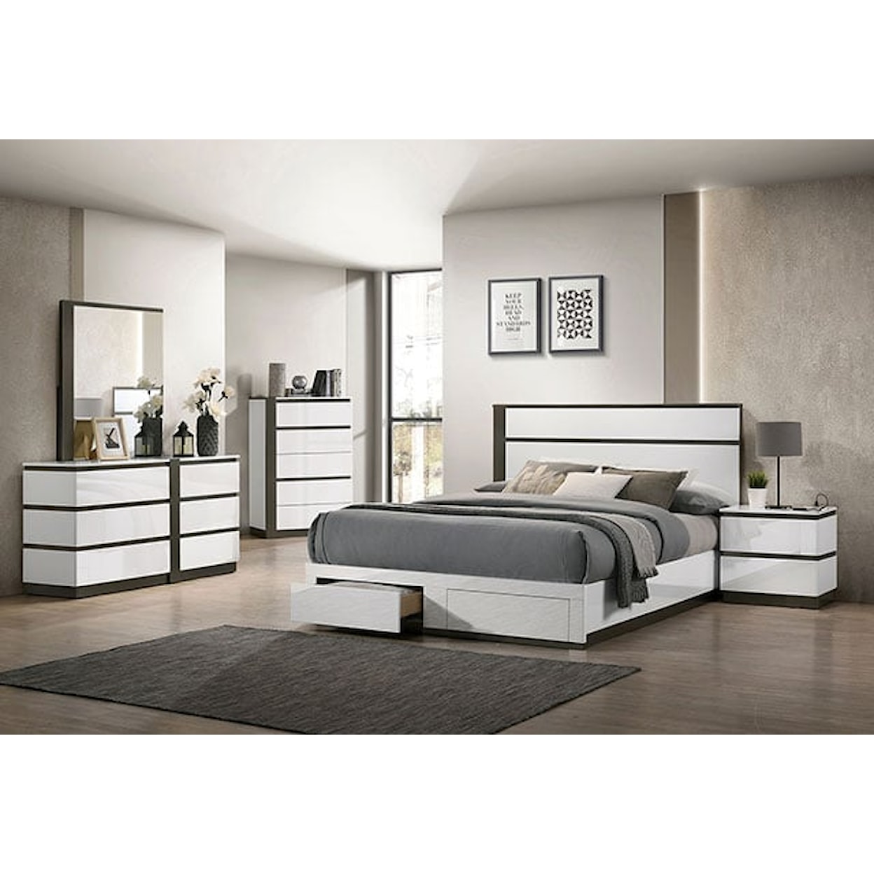 Furniture of America Birsfelden Cal. King Storage Bedroom Set
