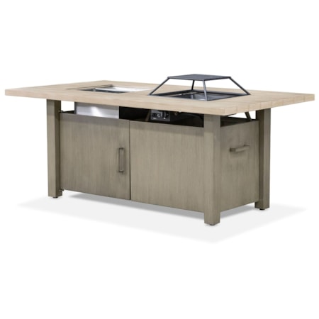 Dining Table with Fire Pit and Cooler