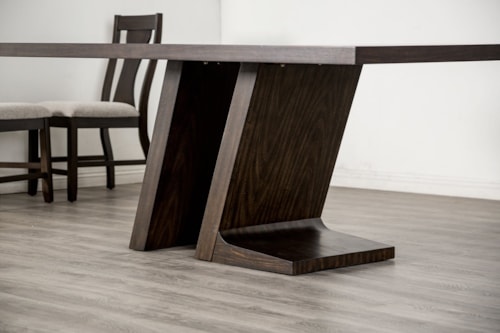 Contemporary Dining Table with Angled Pedestal Legs