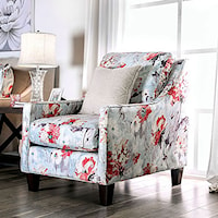 Transitional Chair with Sloped Arms