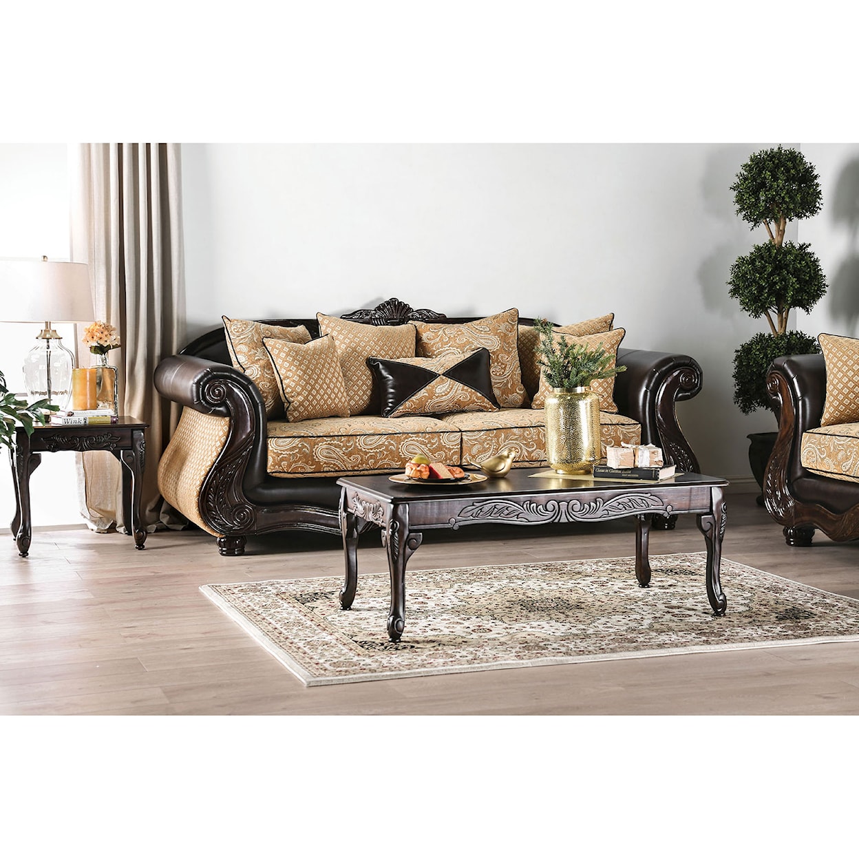 Furniture of America Aislynn Sofa and Loveseat Set