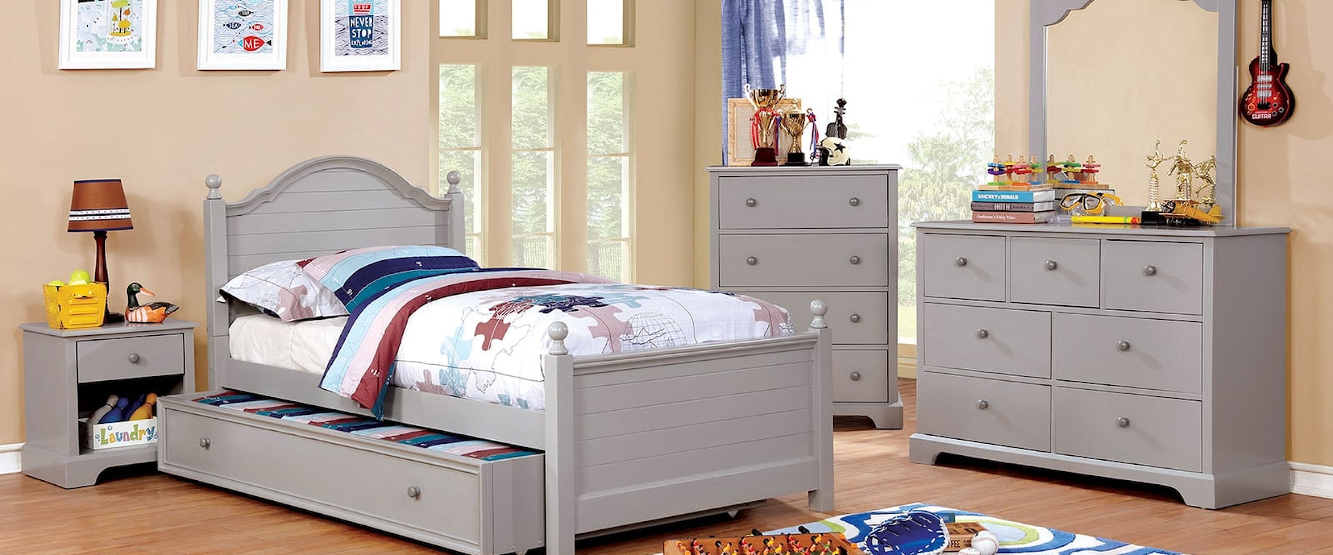 4 Pc. Twin Bedroom Set w/ Trundle