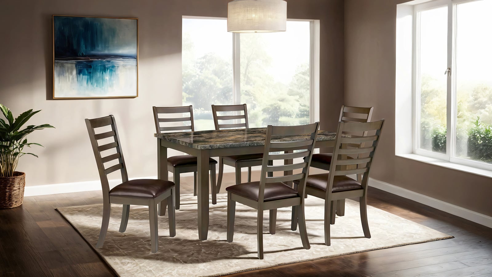Furniture of America Adia 7-Piece Dinning Set
