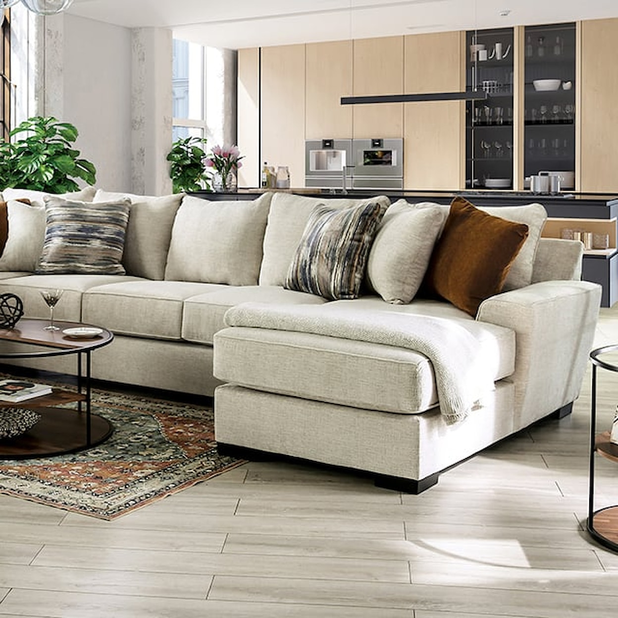 Furniture of America Rusborough Sectional Sofa