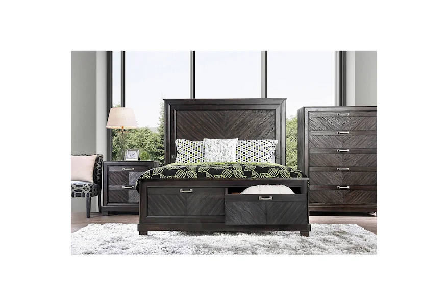 Argyros 5 Pc. Queen Bedroom Set w/ 2NS by Furniture of America at Dream Home Interiors