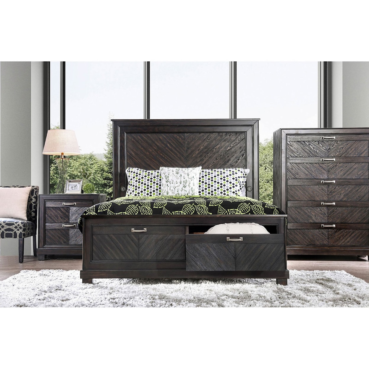 FUSA Argyros 5 Pc. Queen Bedroom Set w/ Chest