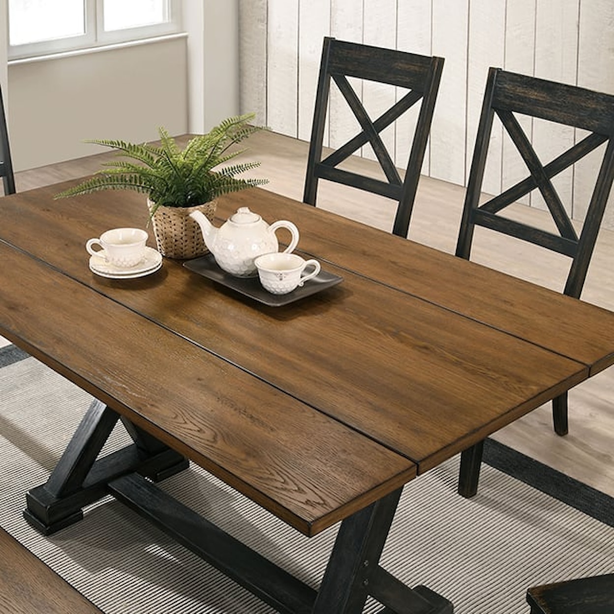 Furniture of America - FOA Yensley Dining Table with Trestle Base