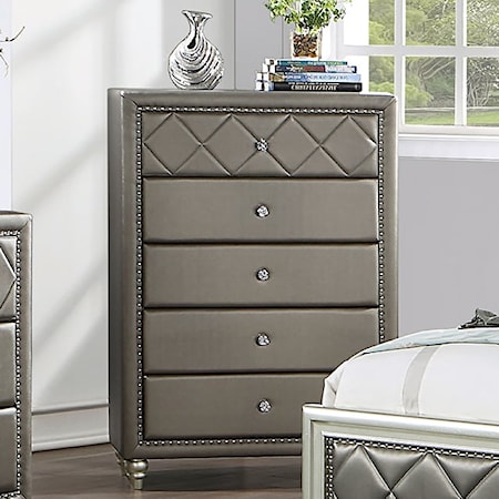 5-Drawer Chest with Diamond Tufting