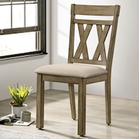 Farmhouse Dining Side Chair with Upholstered Seat 2pk