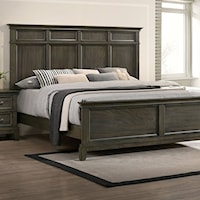 Traditional King Panel Bed with Crown Molding