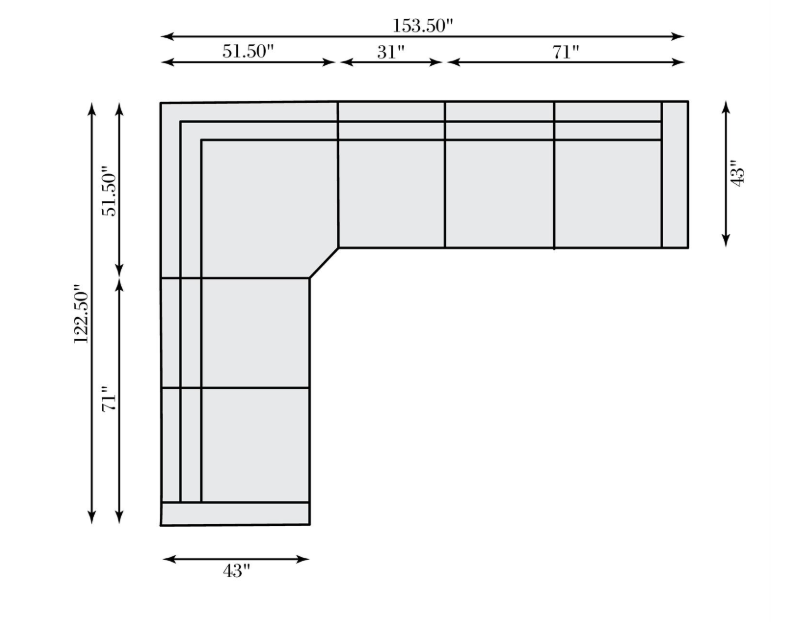 Four Piece Lioni Sectional