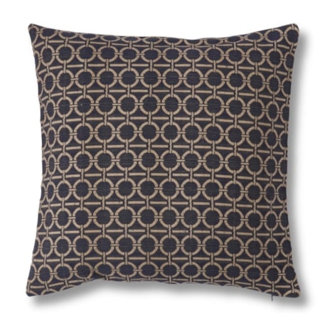 Square Pillow with Navy Ring
