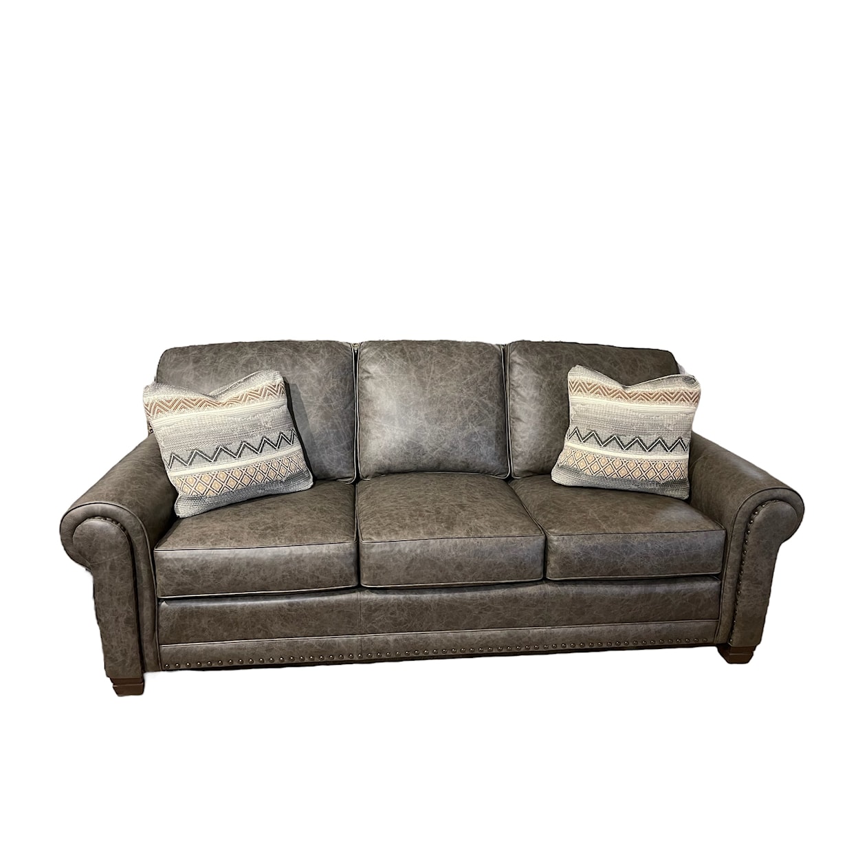 Smith Brothers Sectionals and More Leather Sofa with Pillows Included