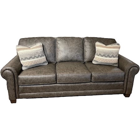 Leather Sofa with Pillows Included
