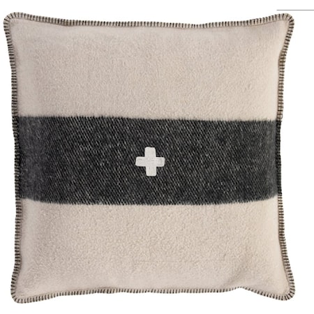 Swiss Army Pillow Cover 28x28 Cream/Black