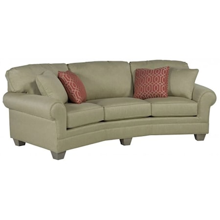 Curved Conversation Sofa with Rolled Arms