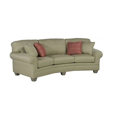 Curved Conversation Sofa with Rolled Arms